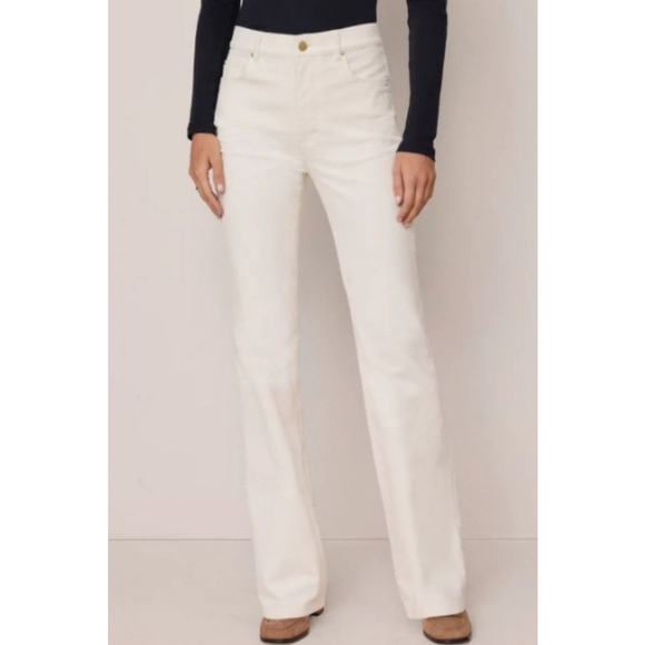 New Weekend Collection Boot Cut Women's White Corduroy Flare Leg Pants - Picture 6 of 6